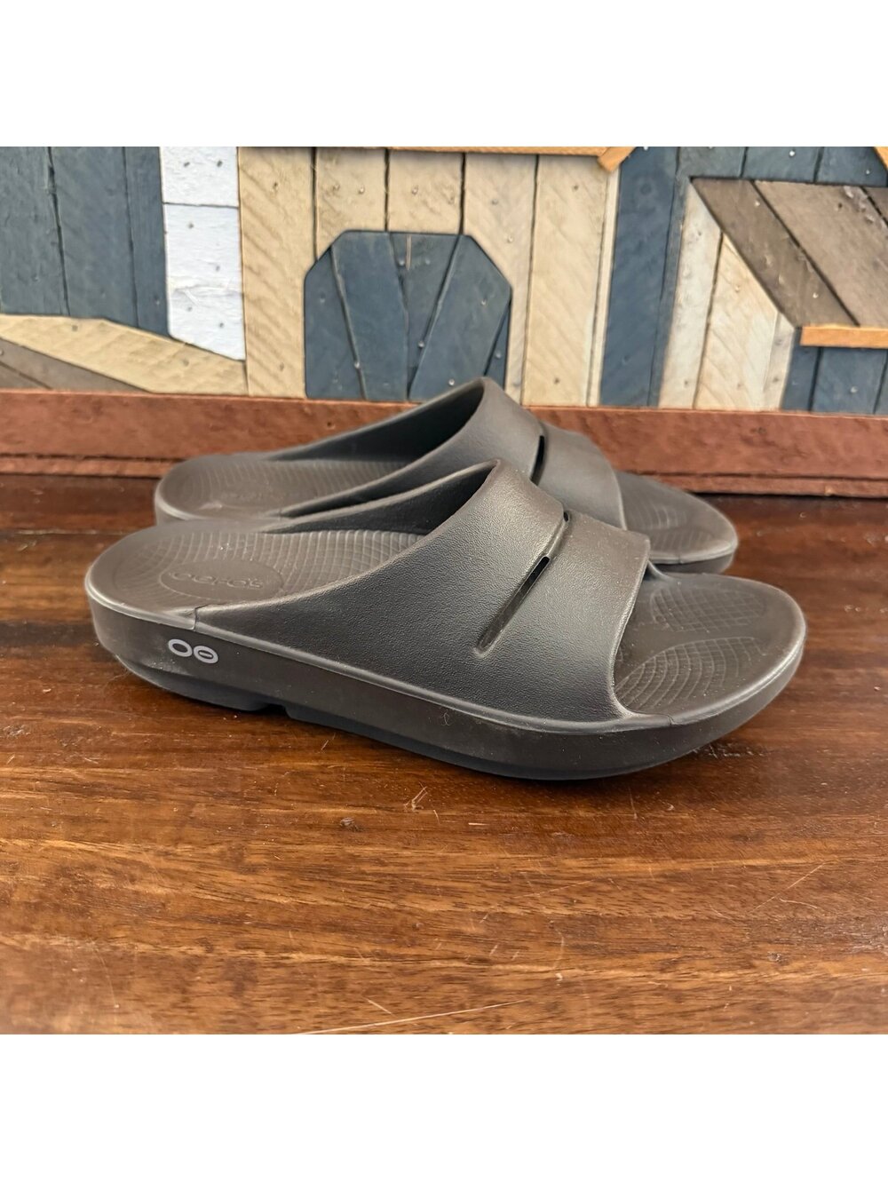 OOFOS OOahh Recovery Slide Sandals Mocha Brown Men's 5 / Women's 7 - Picture 3 of 6